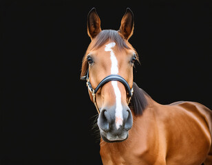 A captivating chestnut horse emerges from the digital canvas