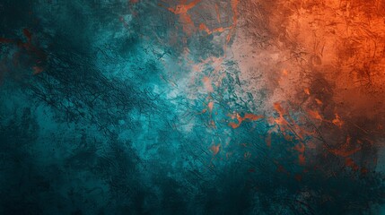 Abstract Teal and Orange Texture Background