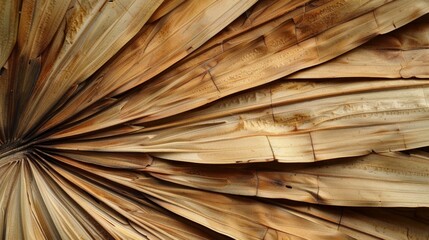 Abstract Palm Leaf Texture, Closeup, Natural Brown Background