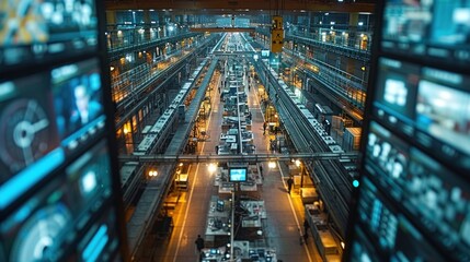 Industrial 4.0 Modern Factory Security Control Room