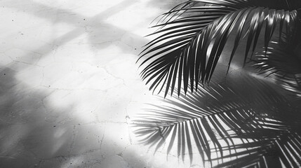 Tranquil Abstract Palm Tree Shadow Gracing Plain Surface