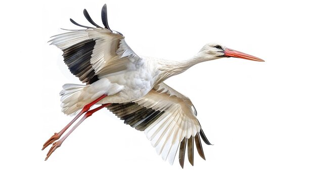 recommend clip art: stork in flight isolated on a white background