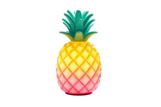 A playful, colorful lamp shaped like a pineapple or cactus, isolated on white background.