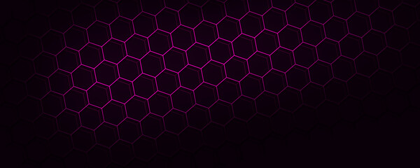 black abstract polygon background. Hexagon dark background