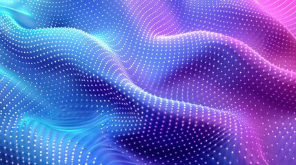 Abstract background of a blue and purple gradient with wavy dotted patterns, ideal for digital designs and wallpapers.