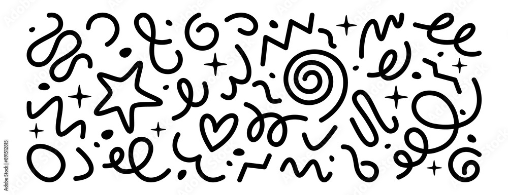 Poster doodle sketch style of simple childish scribble on white background for concept design.