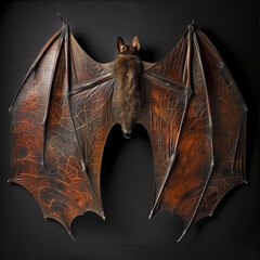 Naklejka premium whole dark brown membranous bat wings, closed