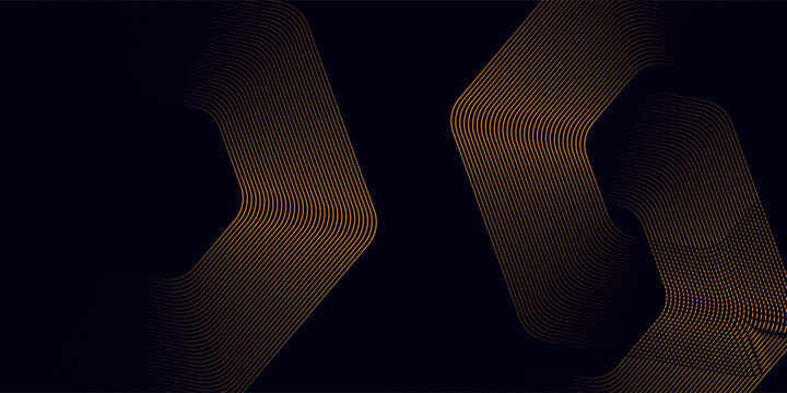 Abstract gold background with glowing geometric lines. Modern shiny blue hexagon lines pattern. Technology futuristic concept. Suit for poster, banner, brochure, cover, flyer. Vector illustration