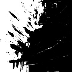 Sophisticated Black Paint Brushstrokes on Crisp White Ground