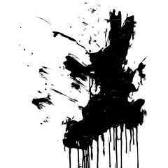 Sophisticated Black Paint Brushstrokes on Crisp White Ground