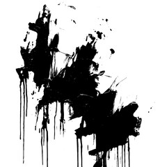 Sophisticated Black Paint Brushstrokes on Crisp White Ground