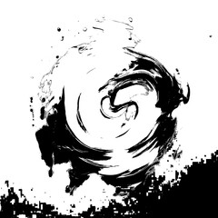 Stylish Monochrome Brushstrokes on Bright White Background