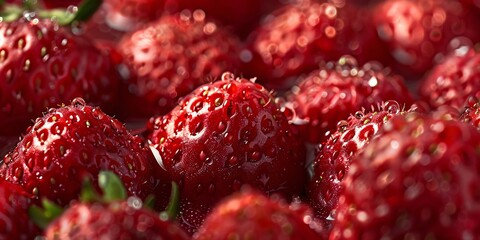 A vibrant illustration of plump, fresh strawberries , designed for a banner presentation.