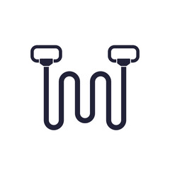 exercise band, resistance expander icon on white