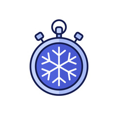 Freezing time icon with outline on white