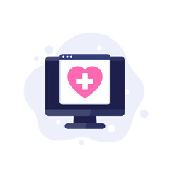 online medical services, telemedicine vector icon