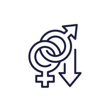 Decreased libido, low sex drive line icon