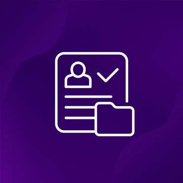recommend clip art: personal data line icon with a folder, vector