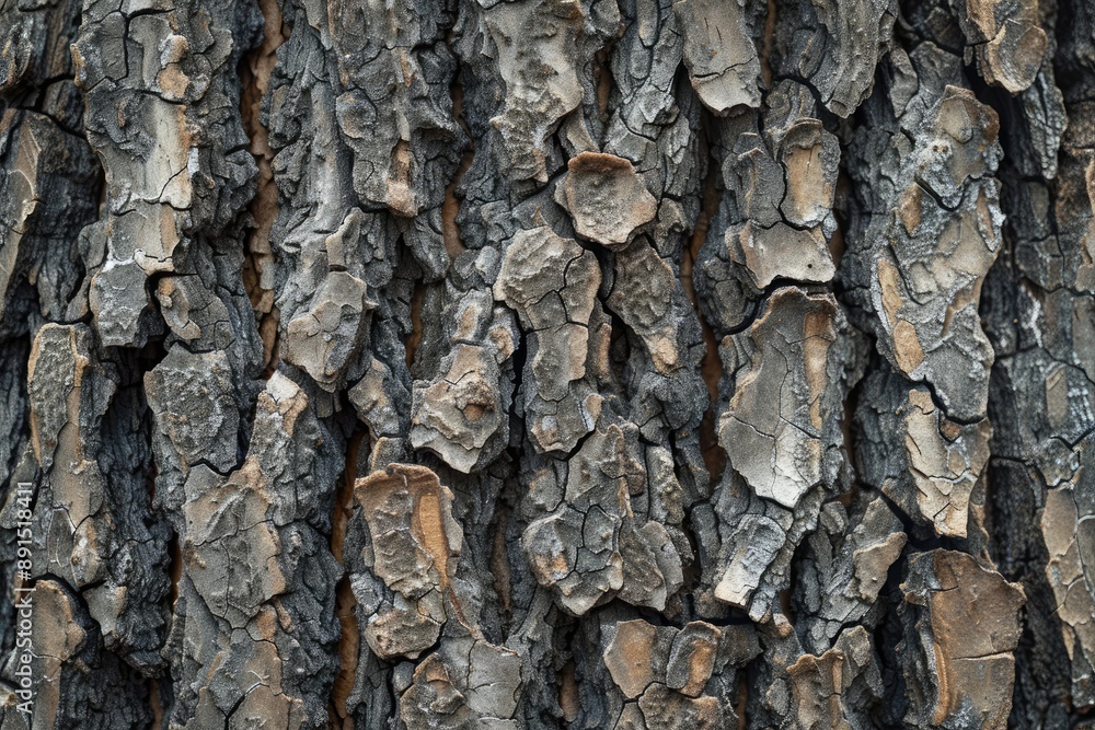Aufkleber the bark of a tree is rough and has many cracks. the bark is brown and has a weathered appearance