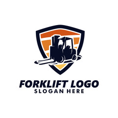 forklift logo design vector illustration