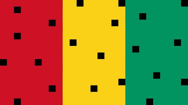 Guinea flag pixel transition on transparent background