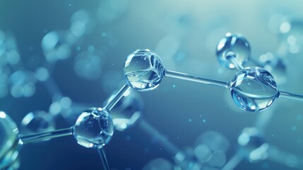 molecule or atom, Abstract structure for Science or medical background, 3d illustration, science, atom, abstract, chemistry, structure, blue, chemical, background