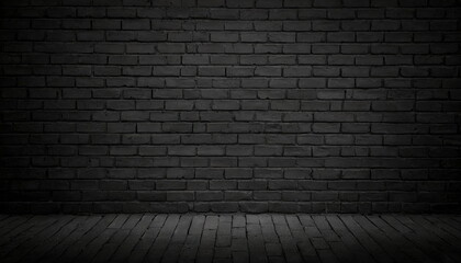 black wall brick background with vigmette effect