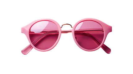 Pink sunglasses isolated on transparent background.