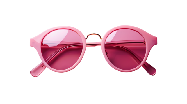 Pink sunglasses isolated on transparent background. - Powered by Adobe