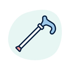 Grab this beautiful icon of walking stick in editable style