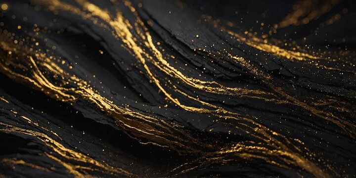 Black gold abstract background, abstract black gold background design line style.