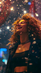 Fototapeta premium realistic high-resolution photo of woman, with detailed background