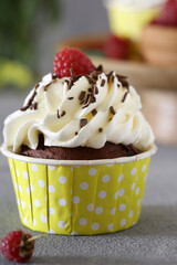 cupcakes with cream and holiday candles