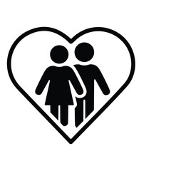 Couple, heart,  icon.