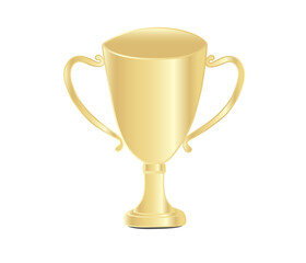 golden cup isolated on white, Grand Prize illustration