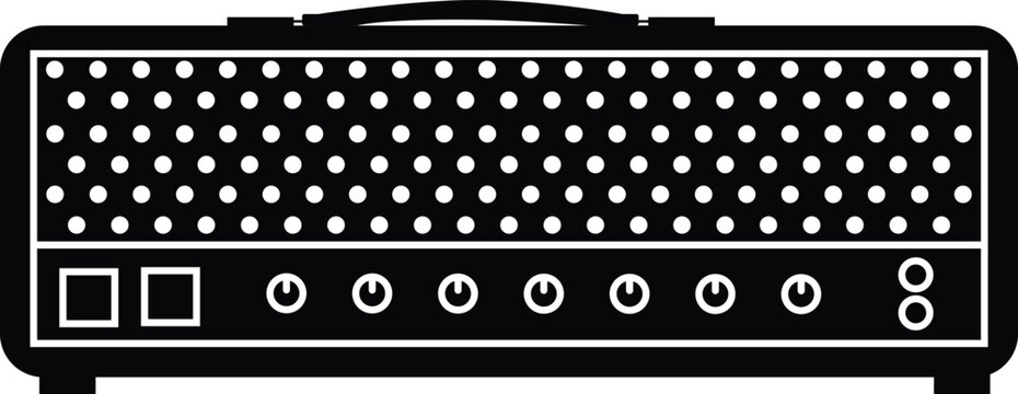 Guitar amplifier head icon. Guitar Amp head sign. Guitar tube amplifier head symbol. flat style.