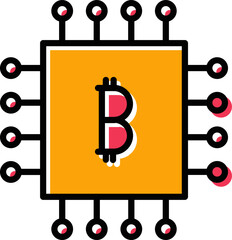 Bitcoin Chip Vector Icon