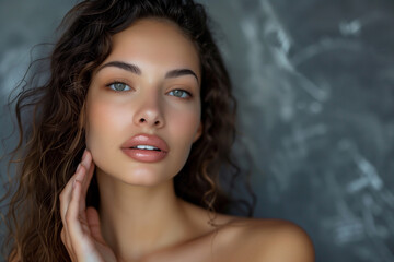 Naklejka premium Beautiful female with perfect skin. Natural beauty, cosmetics, skin care concept. Studio shot