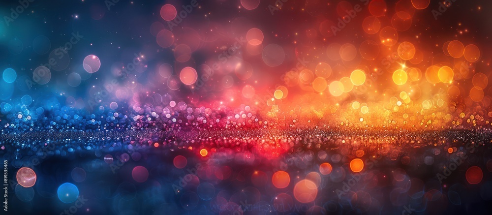 Poster abstract bokeh background with warm and cool tones