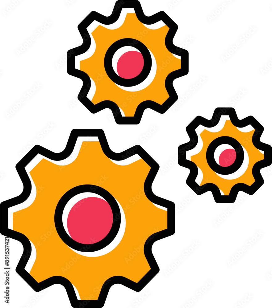 Wall mural multiple cogwheels vector icon