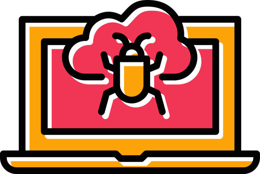 Bug Cloud Vector Icon