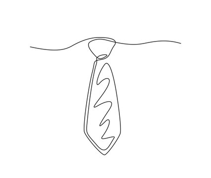recommend clip art: Continuous one line drawing of Tie illustration. Tie outline for International Men's Day concept. Editable line stroke.