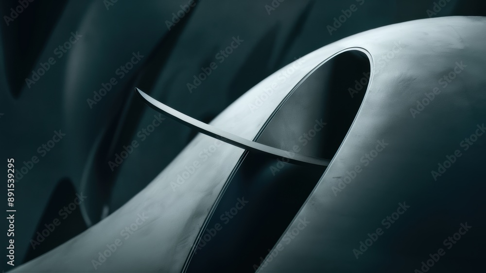 Poster a close up of a curved object with an arrow sticking out, ai