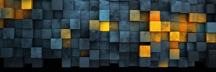 Grey, yellow, blue abstract postmodern background texture, ai generated