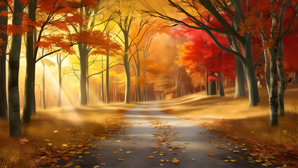 Fototapeta premium Journey Through the Fall Forest