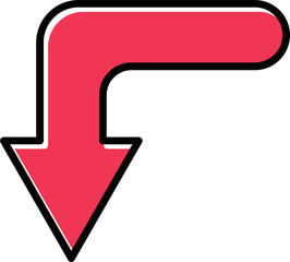 Turn Down Vector Icon