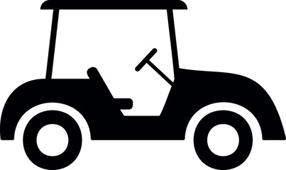 Golf cart on transparent background. Vector illustration