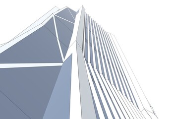 Abstract architecture 3d illustration 