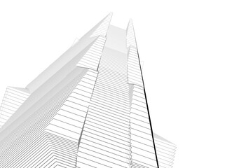 Abstract architecture 3d illustration 