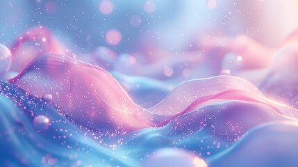 Abstract background with curved lines and colorful soft bubbles in pink, blue, purple, neon colors. Generative AI